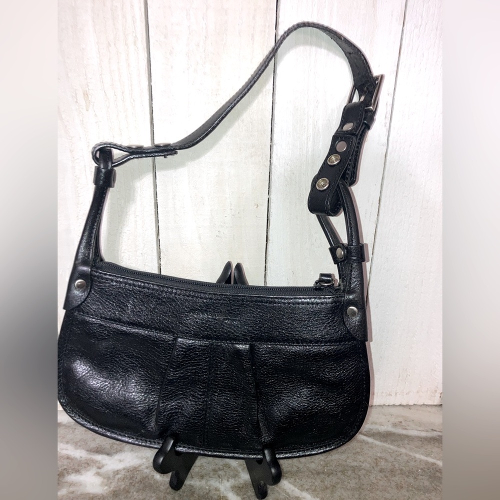 Y2K Kenneth cole reaction  Small Black Leather Handbag Shoulder Bag Purse
